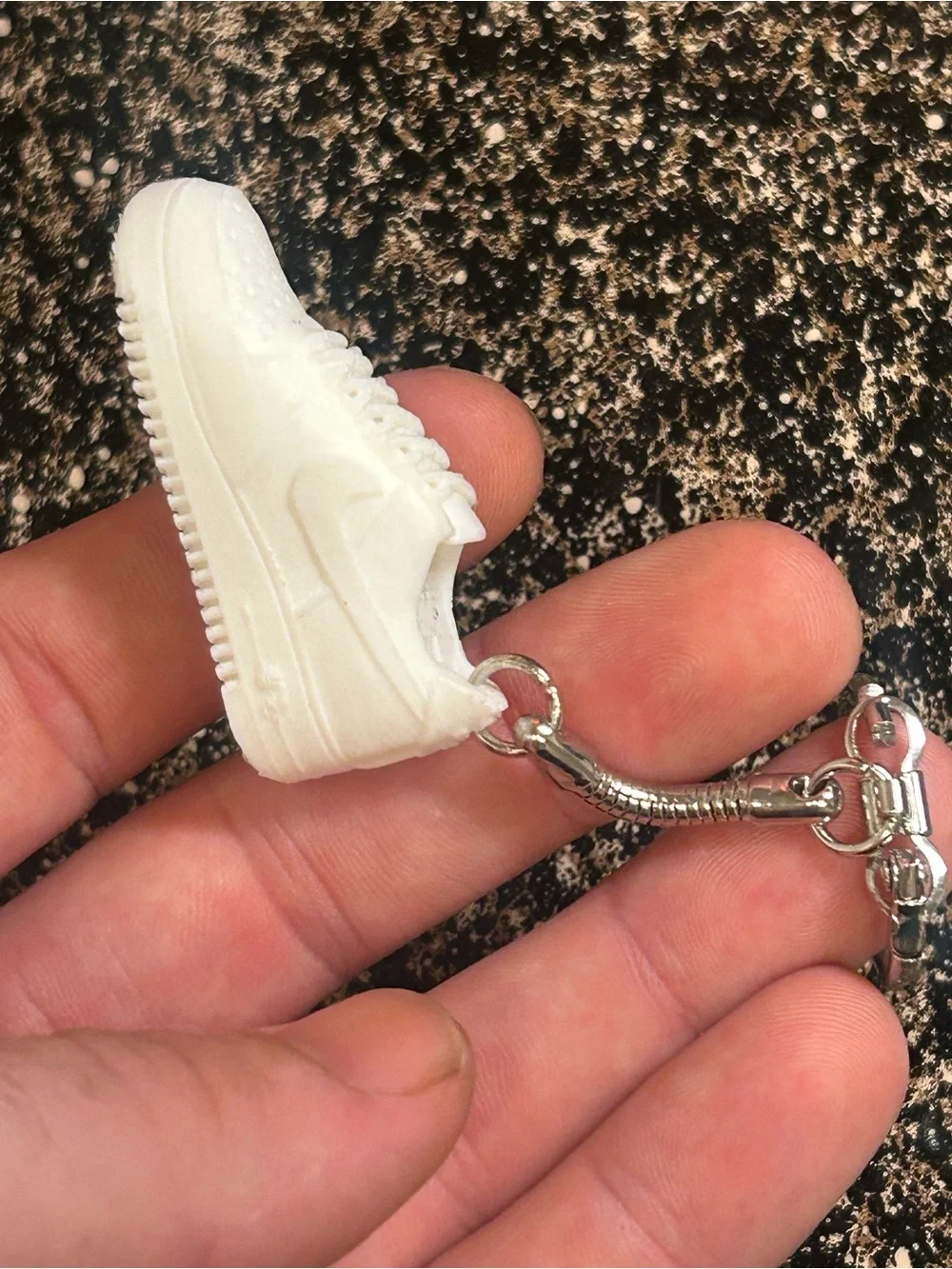 Kids White Sneaker Keychain Accessory